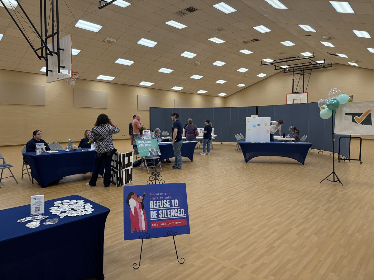 Wide view of the Vote Ready Oklahoma event space